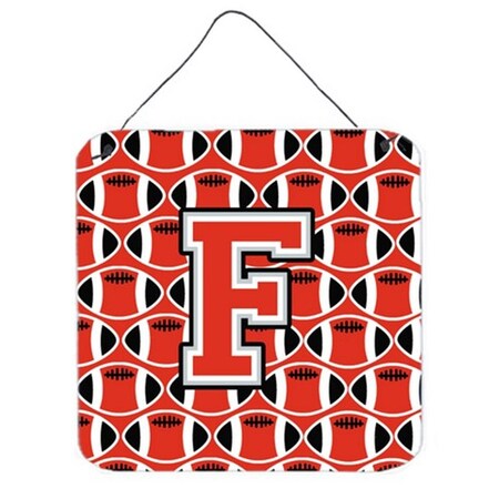 Carolines Treasures Letter F Football Scarlet and Grey Wall or Door Hanging Prints CJ1067-FDS66